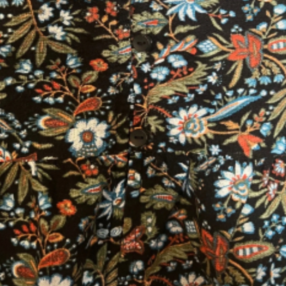 Old Navy - Floral-Print Tiered Button-Front Maxi Skirt, XS, Black Floral - Picture 4 of 14